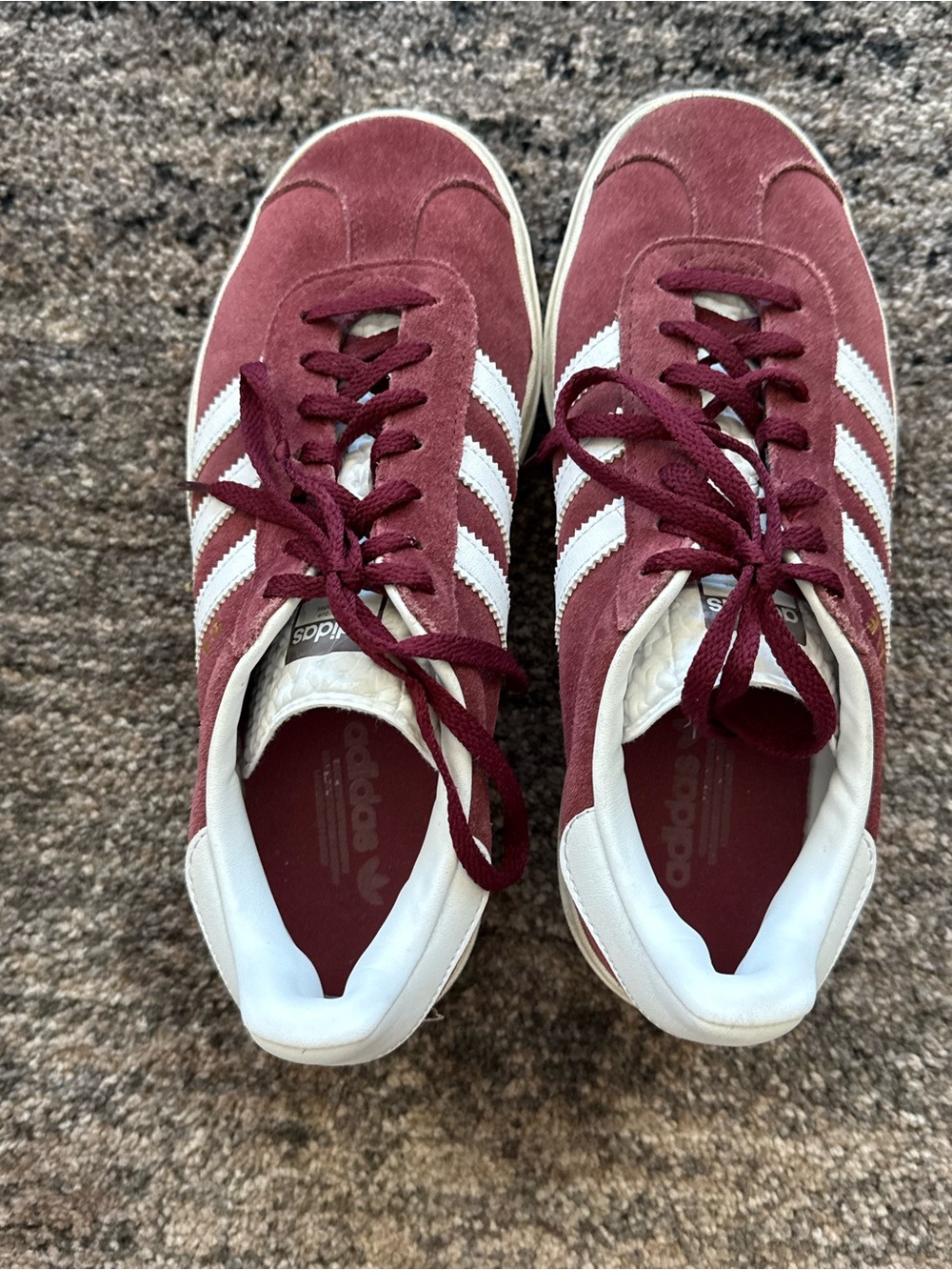 adidas Originals Gazelle Bold trainers in shadow red and cloud white - Picture 8 of 12